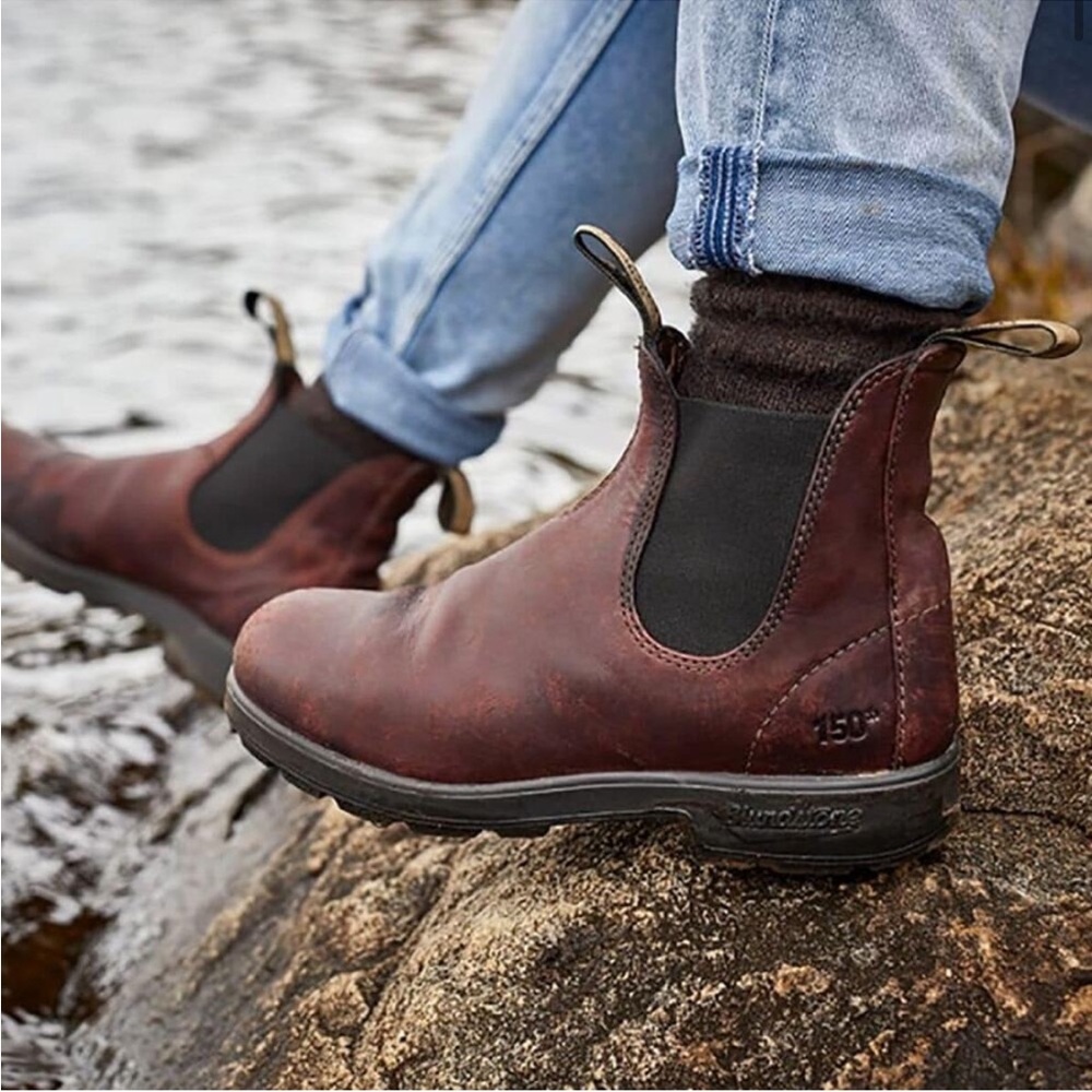 Blundstone 150th Anniversary Burgundy Leather Chelsea Ankle Boots